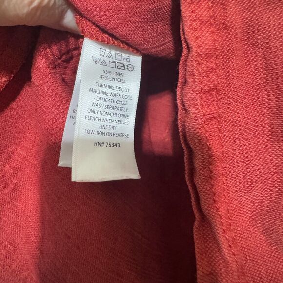 C&C California Womens Skirt Size M Rust Red Linen Blend Button Front Tie Waist - Picture 5 of 5